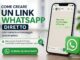 Schermata stilizzata con link WhatsApp diretto e pulsante per aprire una chat.