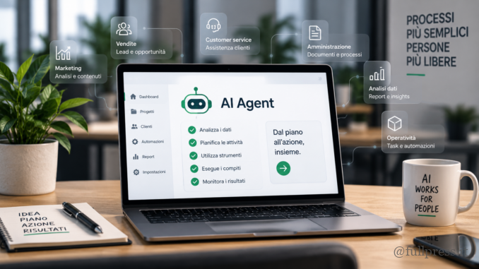 Agenti AI in azienda utilizzati per automatizzare processi, marketing, vendite, assistenza clienti e analisi dati.