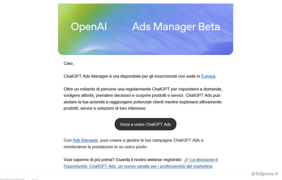 Open AI ADS